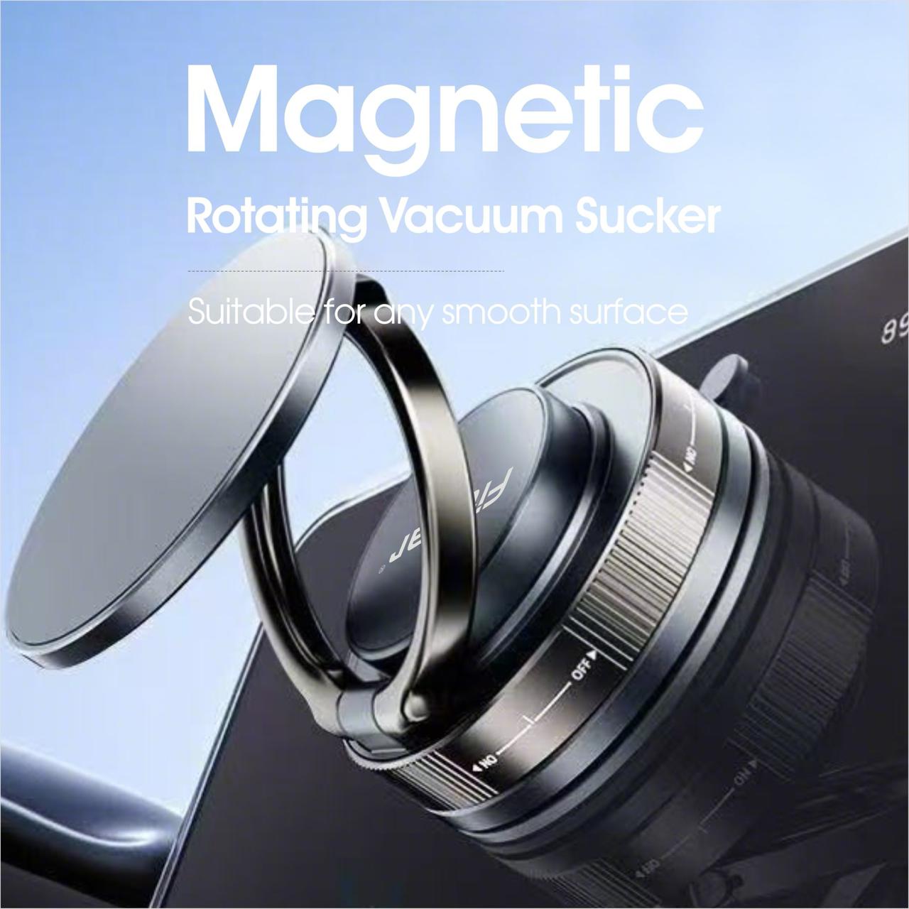 Fitgear Magnetic Vacuum Mobile Holder with Suction Cup | 360° Rotation Universal Phone Mount for Car Dashboard, Desk, Wall | Strong Grip Magnet Stand for iPhone, Android, Tablet, GPS – Hands-Free Use