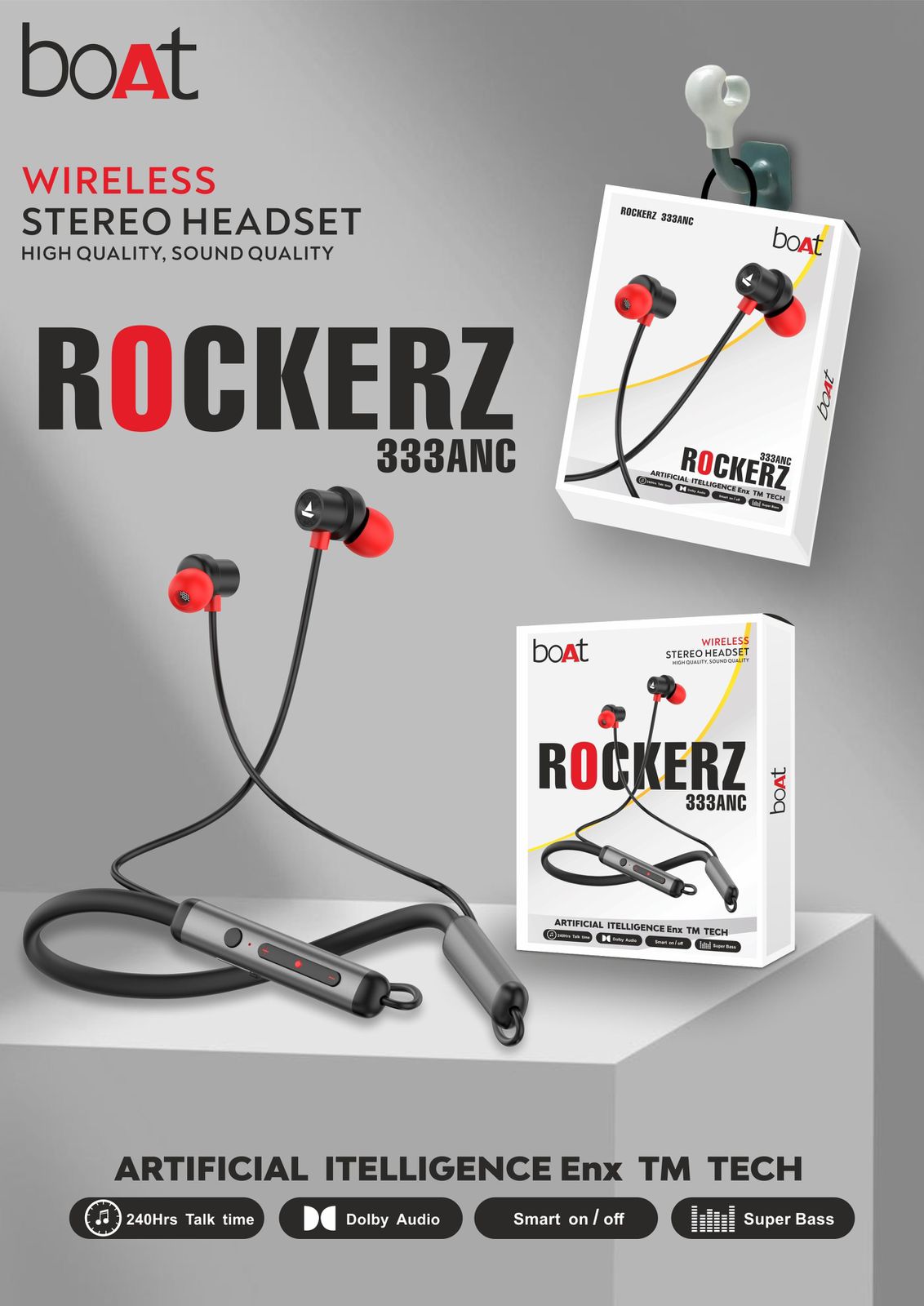 BOAT Rockerz 333ANC Wireless Stereo Headset