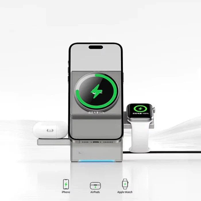 Cubonic Qi2 Megsafe Charger, 3-in-1 Wireless Charger.