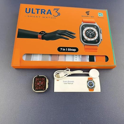 Ultra 3 Smart Watch (7-in-1 Strap Set) – 2.01" HD Bluetooth Calling Fitness Smartwatch