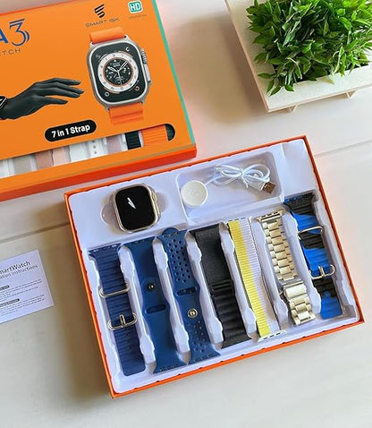 Ultra 3 Smart Watch (7-in-1 Strap Set) – 2.01" HD Bluetooth Calling Fitness Smartwatch