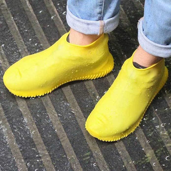 Waterproof Shoe Covers Reusable Silicone Cover Shoes Rain Boots for Men, Women, Kids |Overshoes Protectors for Kitchen, Indoor,Outdoor.Silicone Shoes Cover (Rain Shoe Cover) (M)