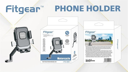 Fitgear F-089 Super Stable & Full Protection Adjustable Universal Cell Phone Holder Bike Mobile Holder  (Black)