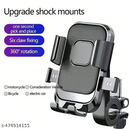 Fitgear F-089 Super Stable & Full Protection Adjustable Universal Cell Phone Holder Bike Mobile Holder  (Black)