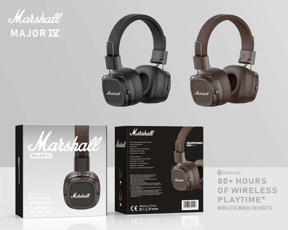 Marshall Major IV Wireless Bluetooth On Ear Headphone with Mic (Black)
