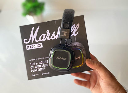 Marshall Major IV Wireless Bluetooth On Ear Headphone with Mic (Black)