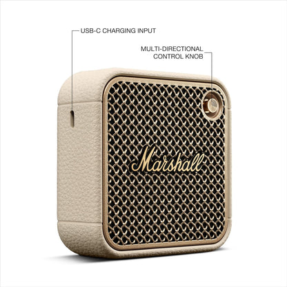 Marshall Willen II Portable Bluetooth Speaker with 17+ Hours of Portable Playtime, Dust & Waterproof (IP67) - Black & Brass.
