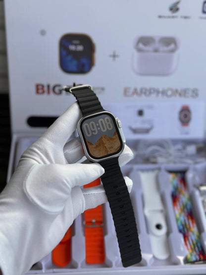 i20 Ultra Suit Max Series 8 Ultra (49MM) – 10 in 1 Smartwatch Combo Pack