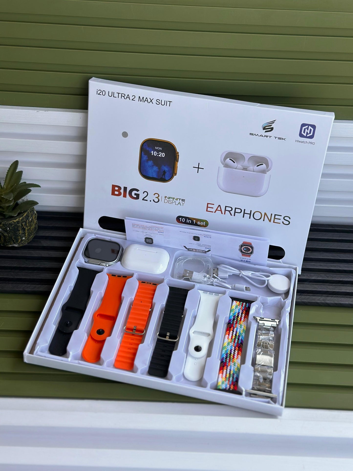 i20 Ultra Suit Max Series 8 Ultra (49MM) – 10 in 1 Smartwatch Combo Pack