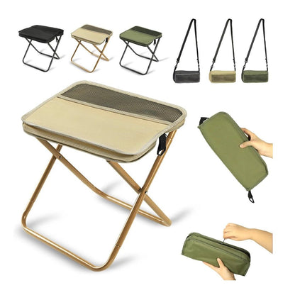 Folding Stool, Mini Outdoor Camping Stool, Portable Small Foldable Lightweight Hunting Seat with Zippered Carrying Bag, Folding Slacker Chairs for Fishing Travelling Picnics