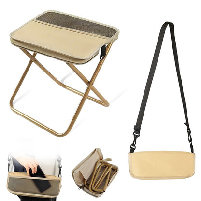 Folding Stool, Mini Outdoor Camping Stool, Portable Small Foldable Lightweight Hunting Seat with Zippered Carrying Bag, Folding Slacker Chairs for Fishing Travelling Picnics