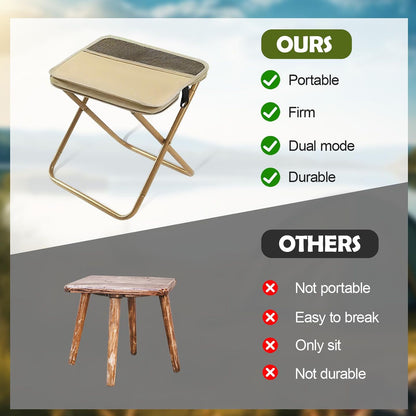 Folding Stool, Mini Outdoor Camping Stool, Portable Small Foldable Lightweight Hunting Seat with Zippered Carrying Bag, Folding Slacker Chairs for Fishing Travelling Picnics