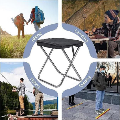 Folding Stool, Mini Outdoor Camping Stool, Portable Small Foldable Lightweight Hunting Seat with Zippered Carrying Bag, Folding Slacker Chairs for Fishing Travelling Picnics