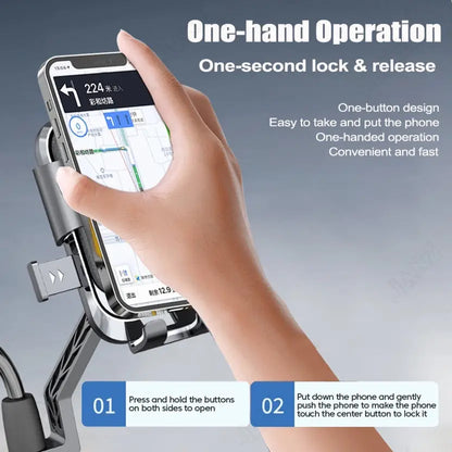 Fitgear F-089 Super Stable & Full Protection Adjustable Universal Cell Phone Holder Bike Mobile Holder  (Black)